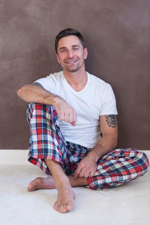 Pijamas masculinos de algodão